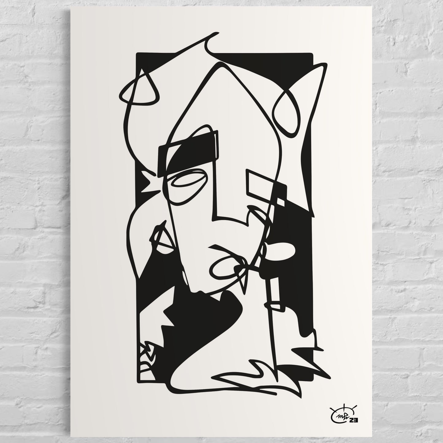 WHO AM I | Continuous line abstract art poster