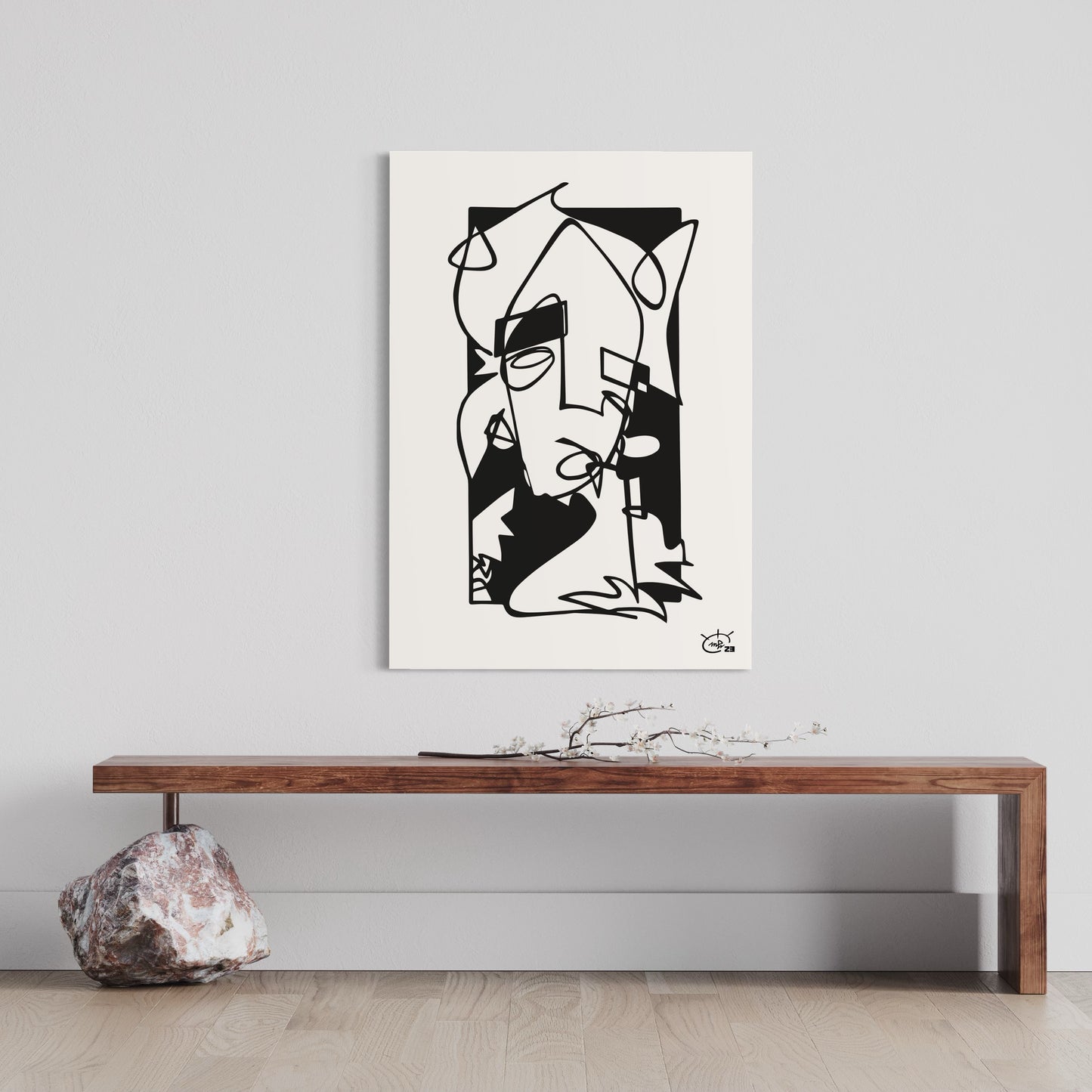 WHO AM I | Continuous line abstract art poster