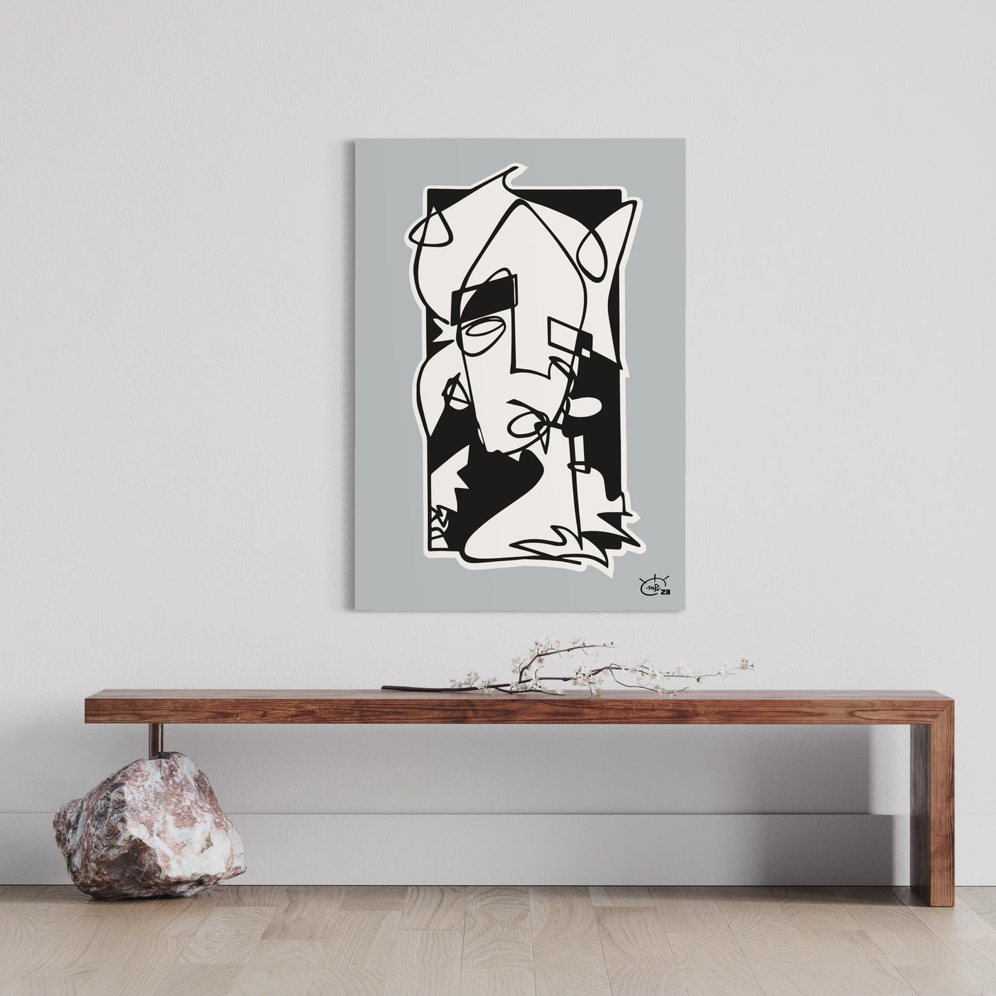 WHO AM I | Continuous line abstract art poster