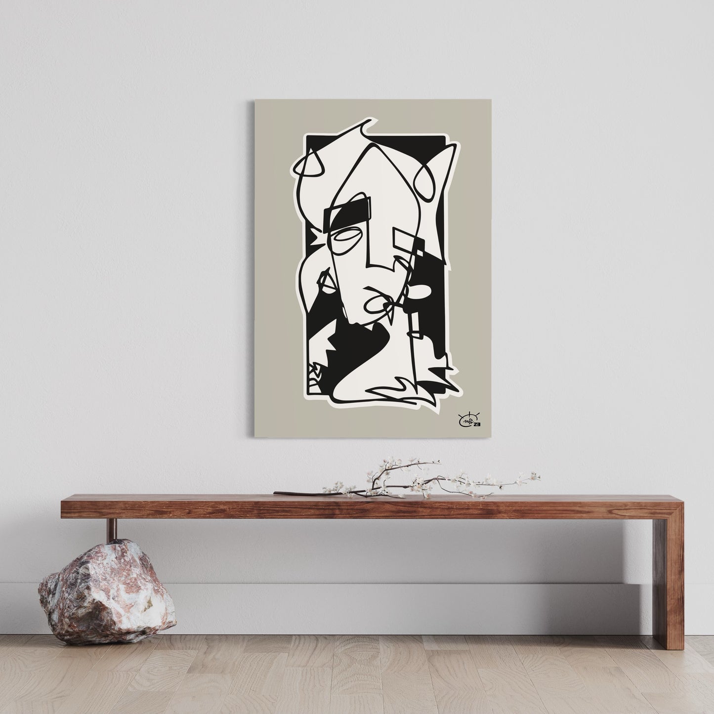 WHO AM I | Continuous line abstract art poster