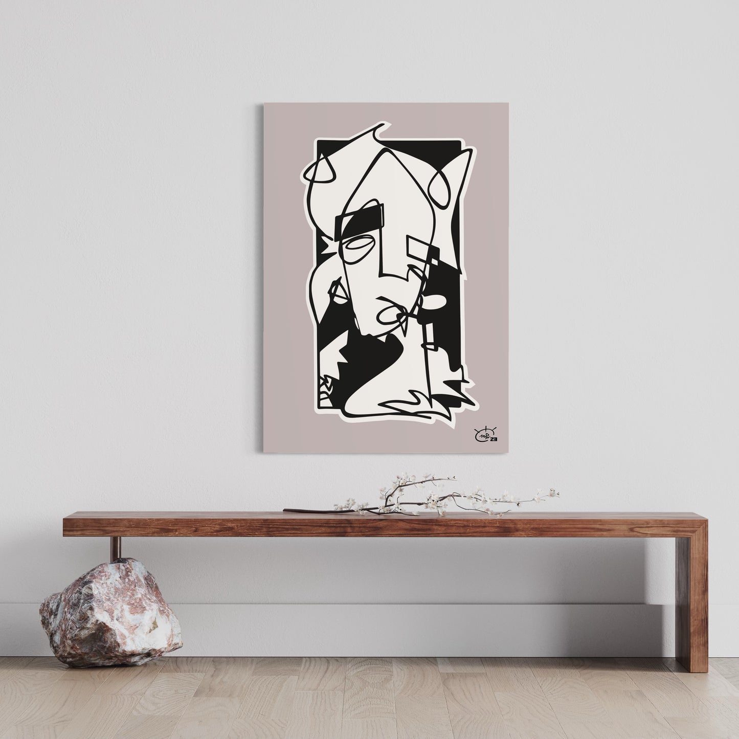 WHO AM I | Continuous line abstract art poster