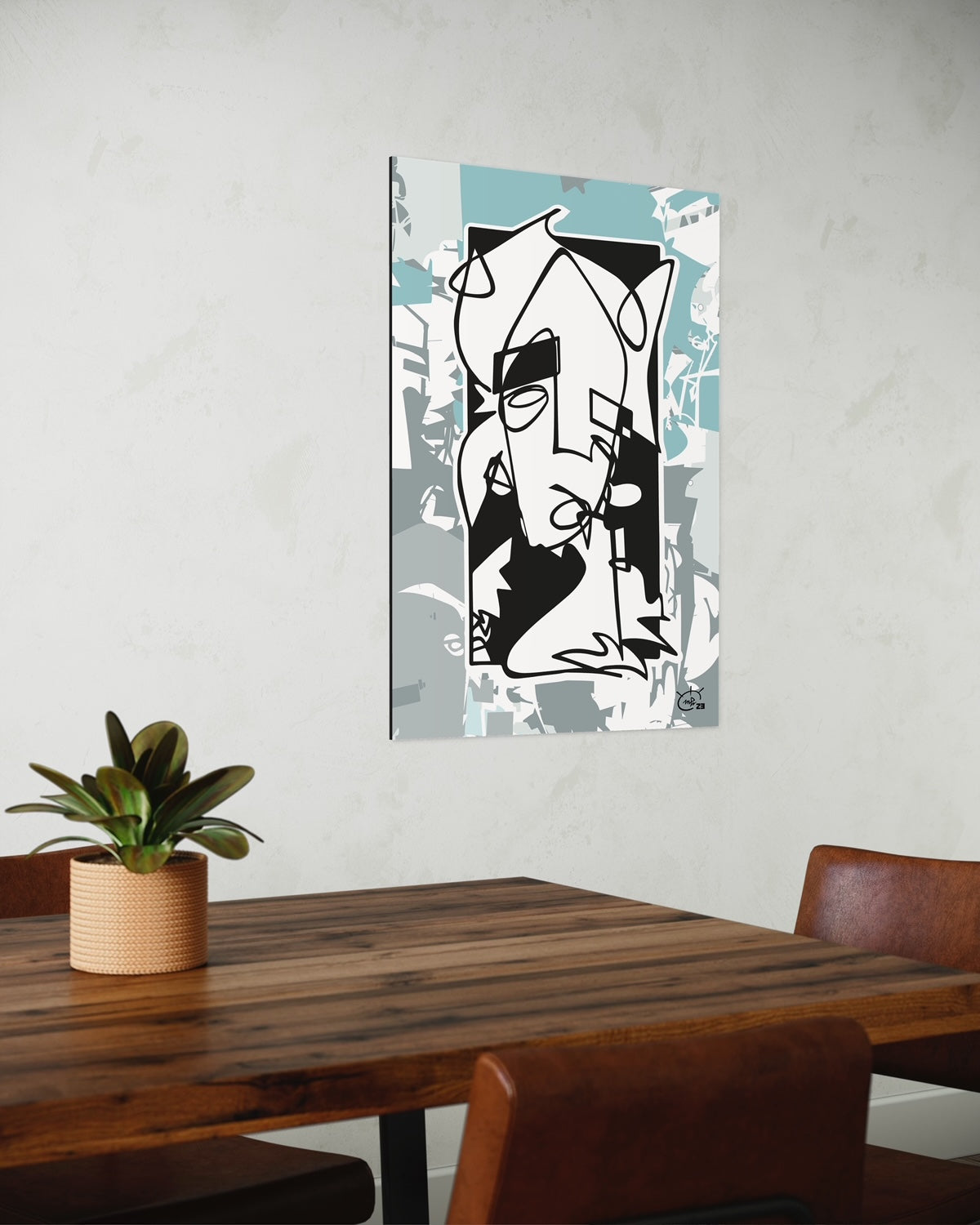 WHO AM I | Continuous line abstract art poster