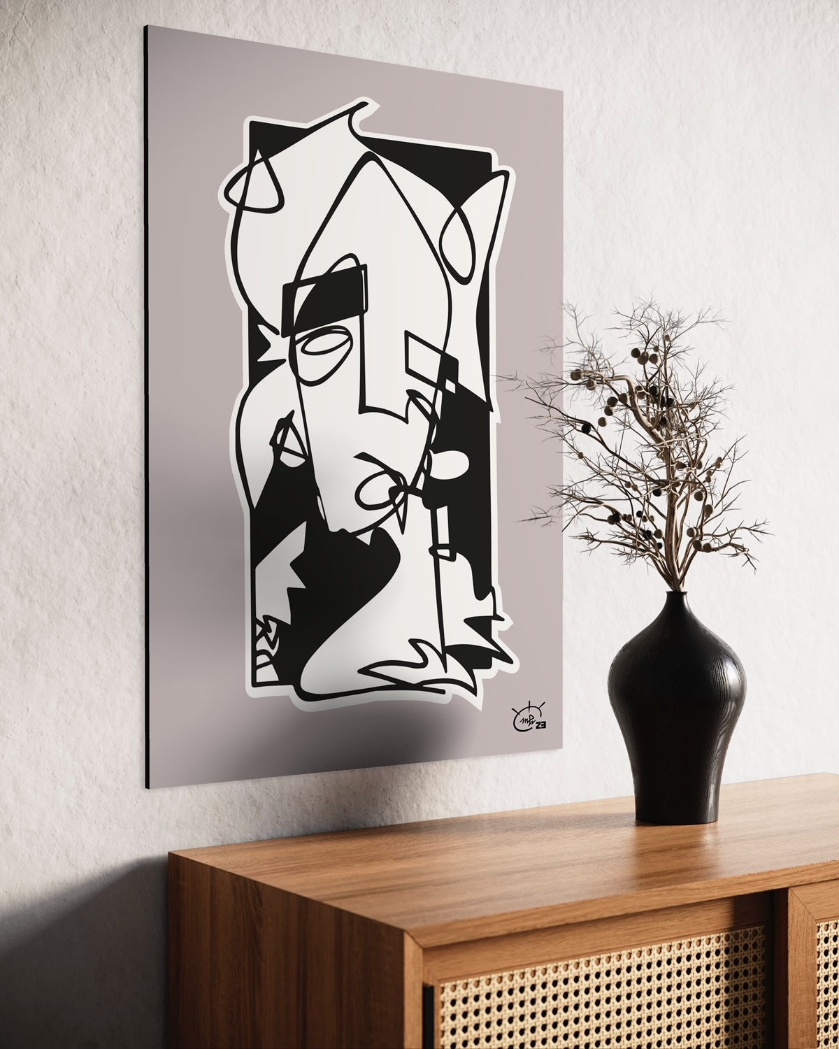 WHO AM I | Continuous line abstract art poster
