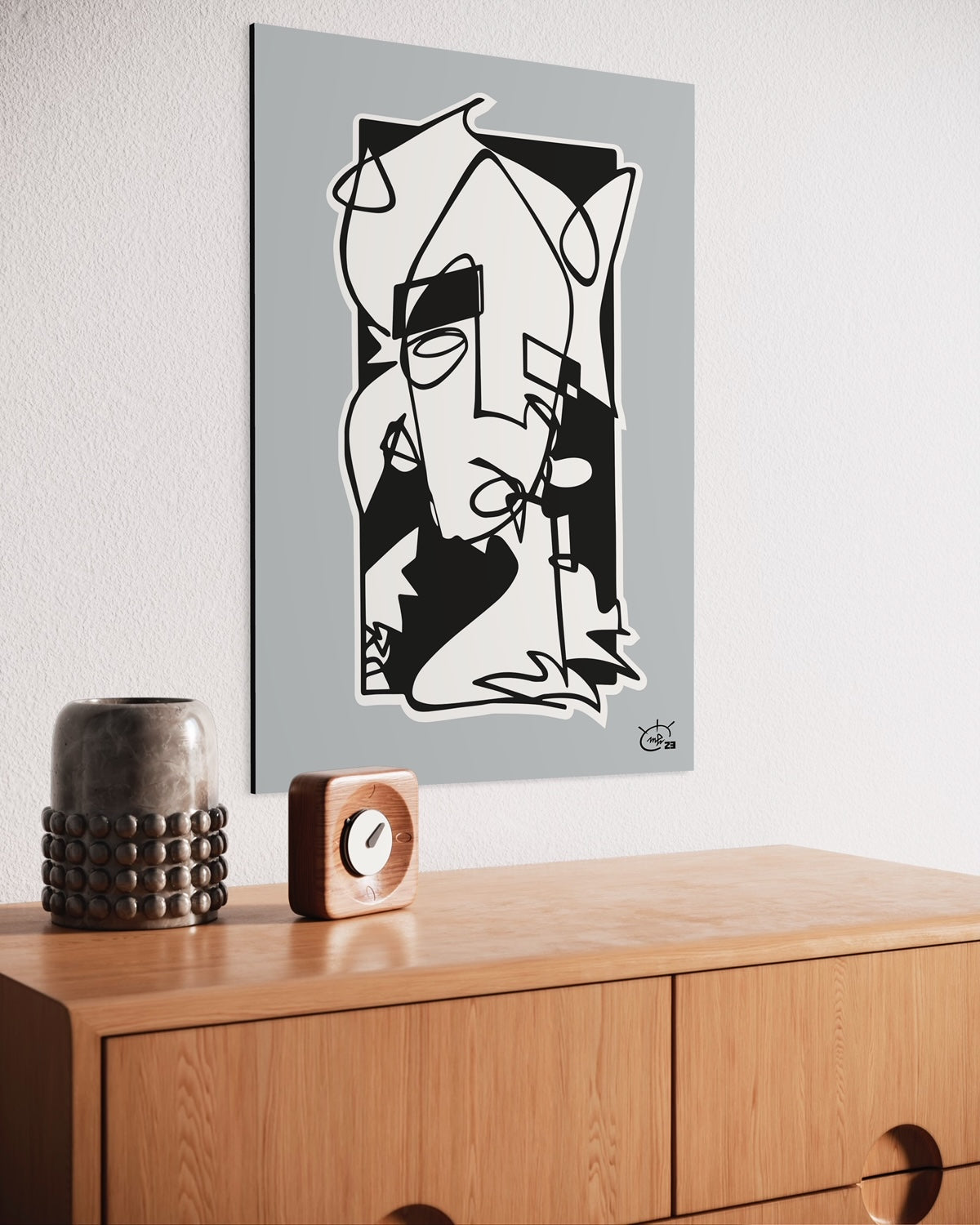WHO AM I | Continuous line abstract art poster