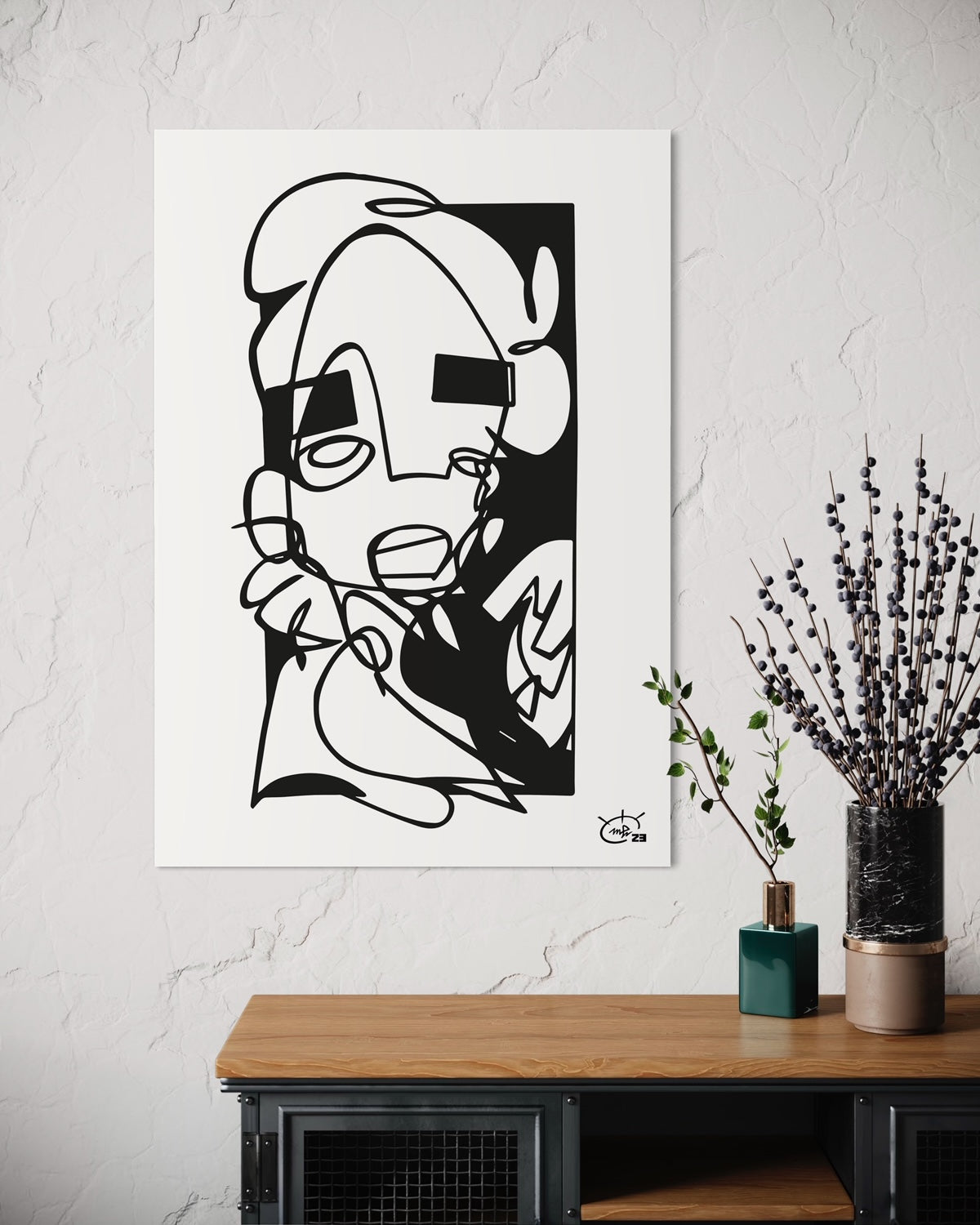 YO | One line canvas art print