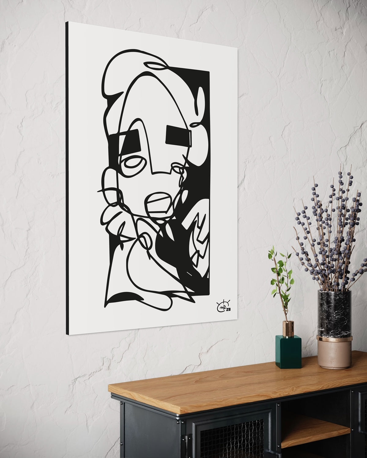 YO | One line canvas art print
