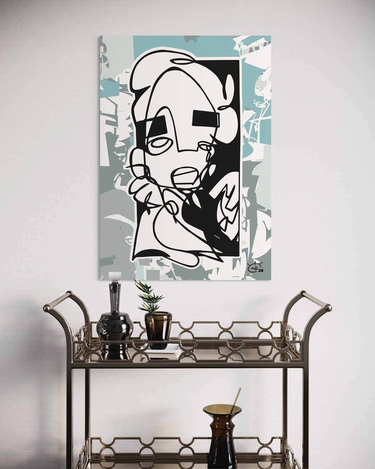 YO | One line canvas art print