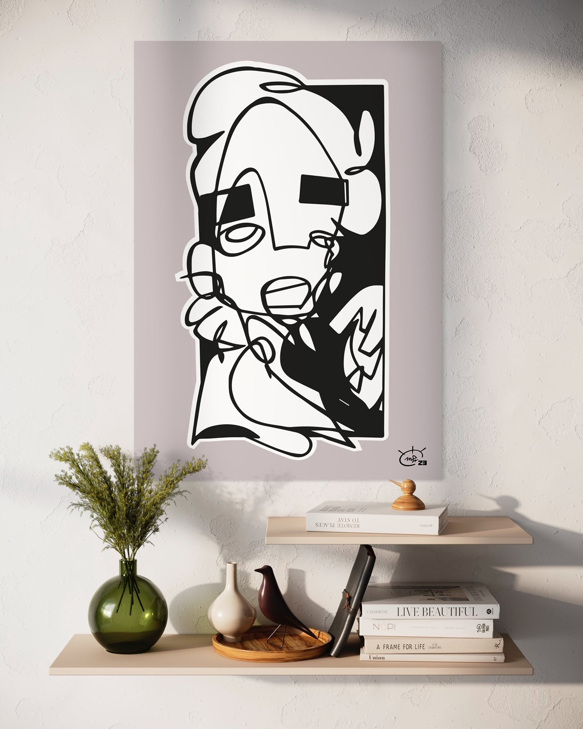 YO | One line canvas art print