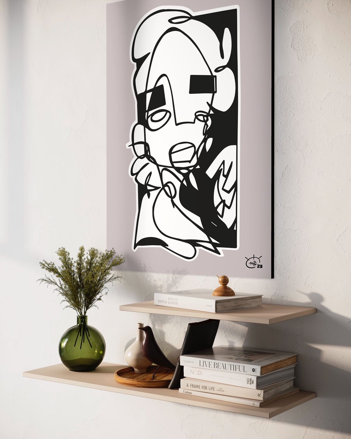YO | One line canvas art print