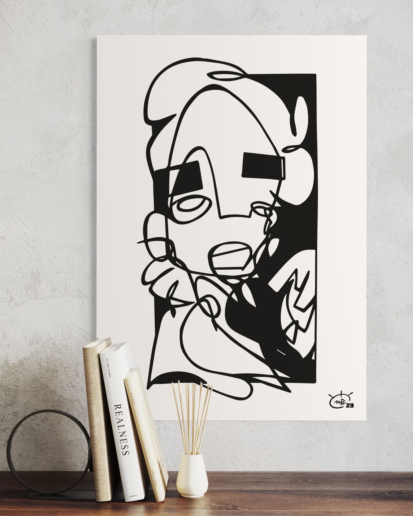 YO | One line canvas art print