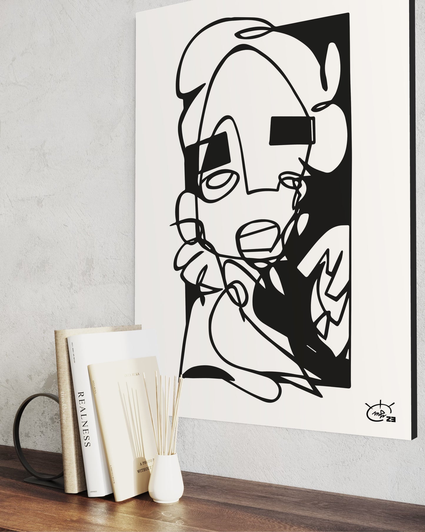YO | One line canvas art print
