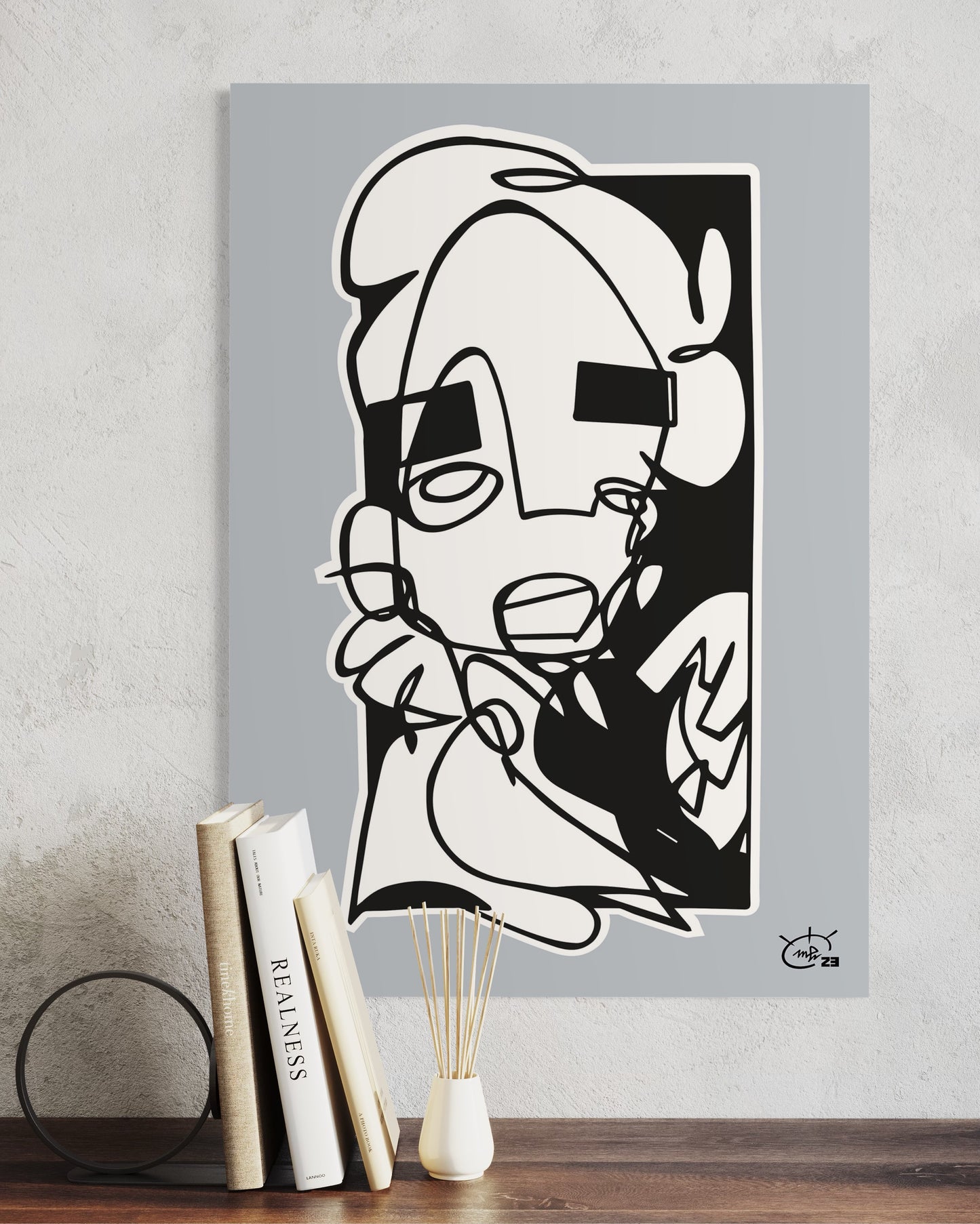 YO | One line canvas art print