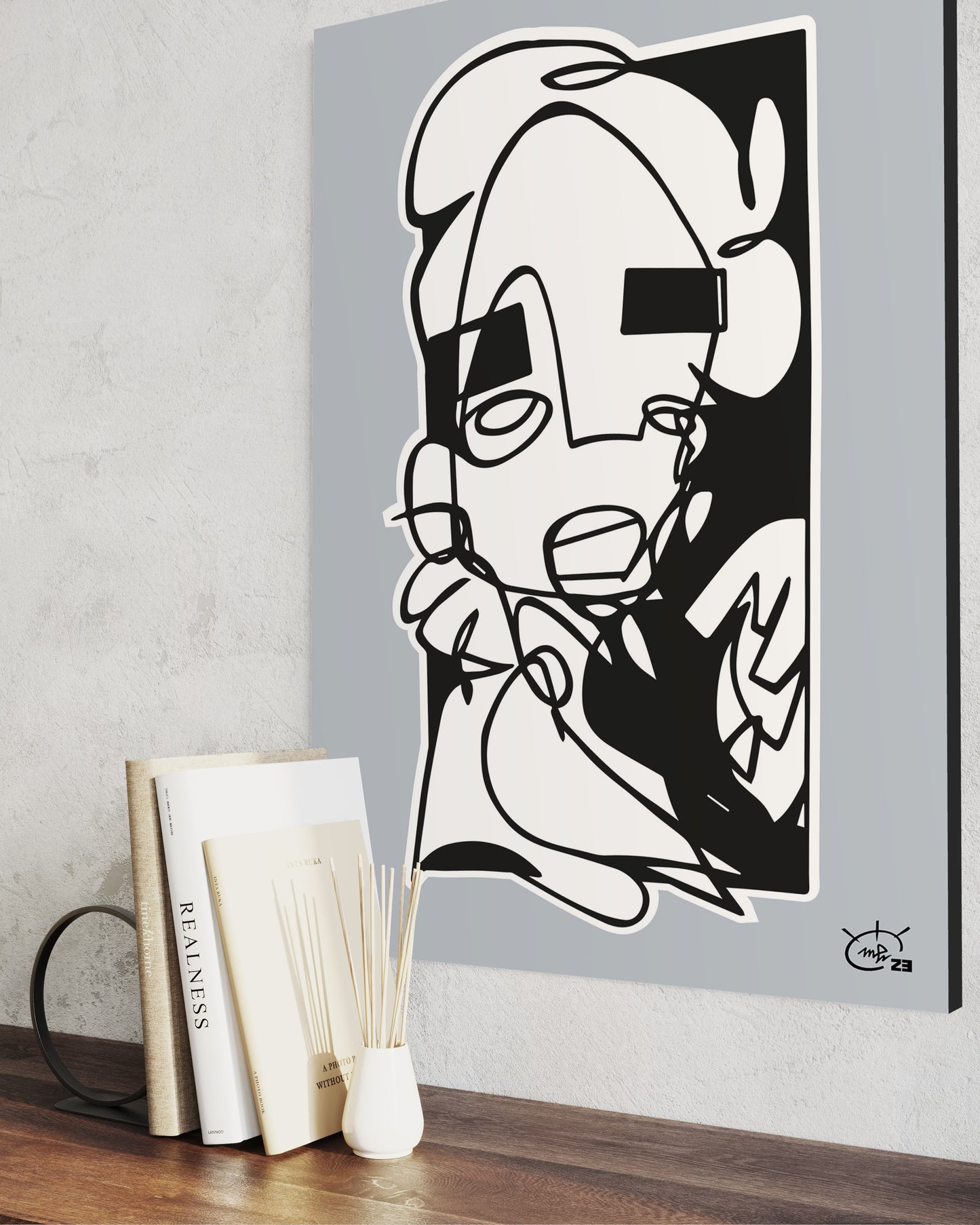 YO | One line canvas art print