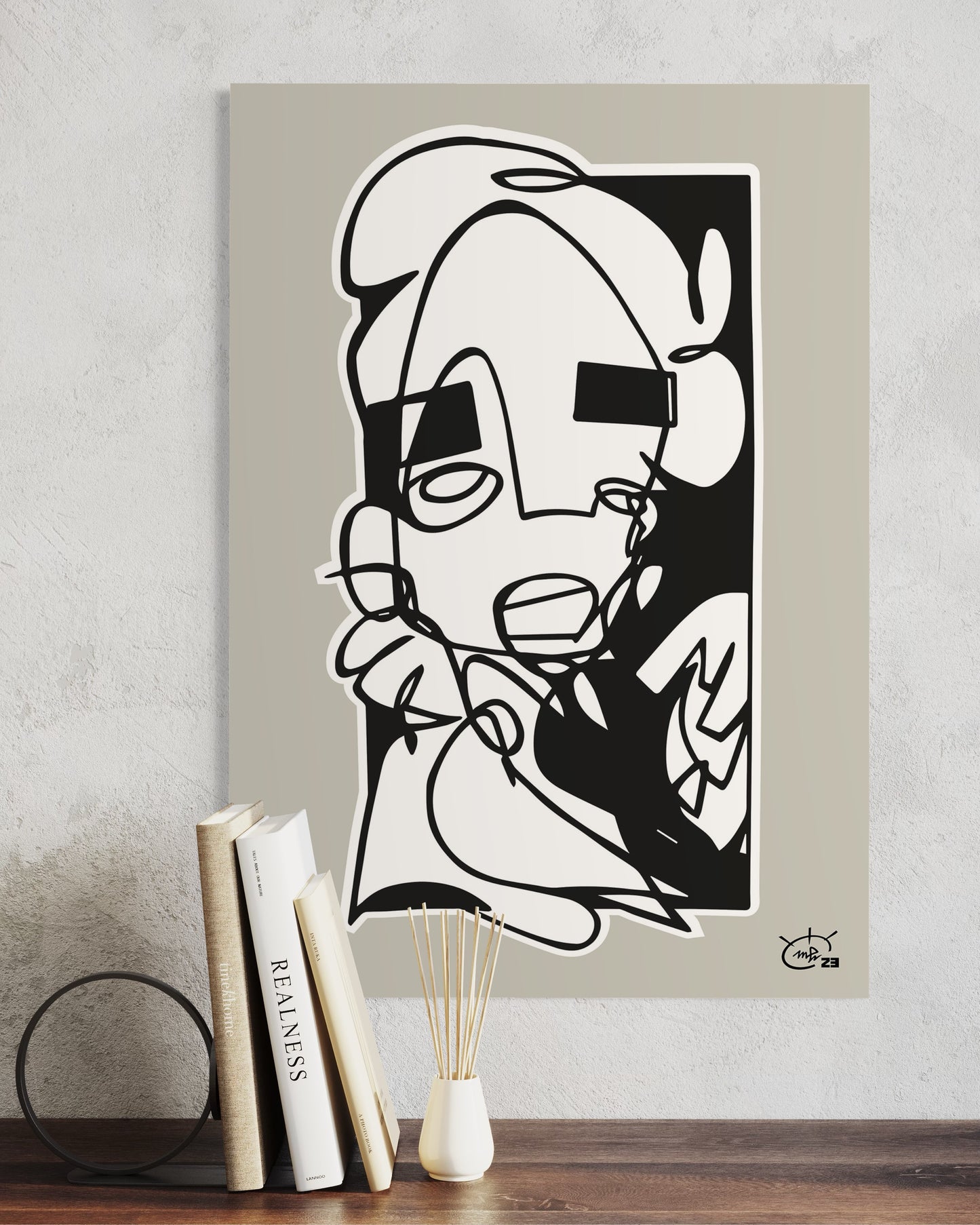 YO | One line canvas art print