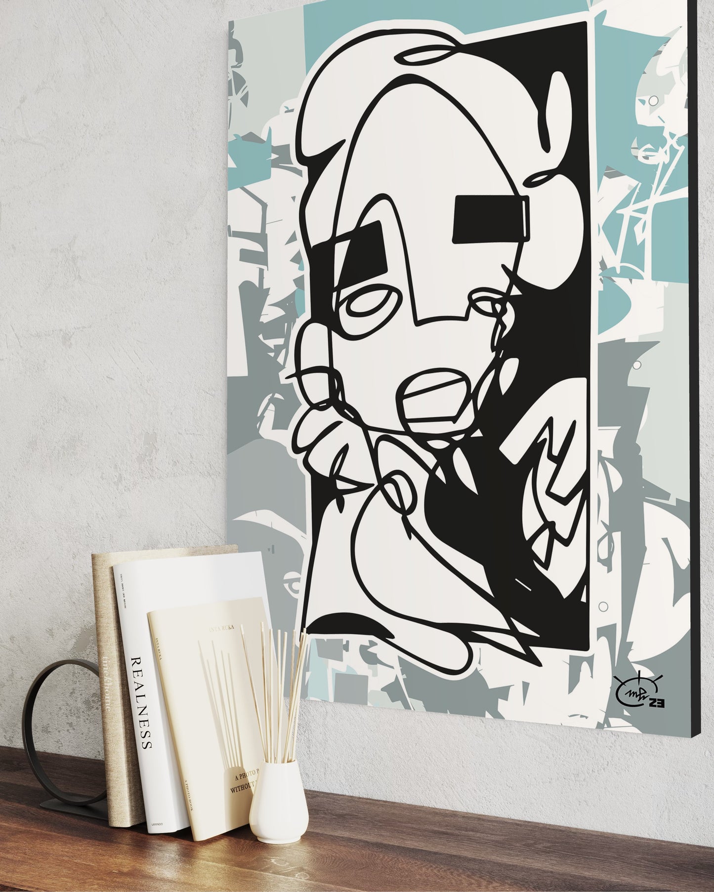 YO | One line canvas art print