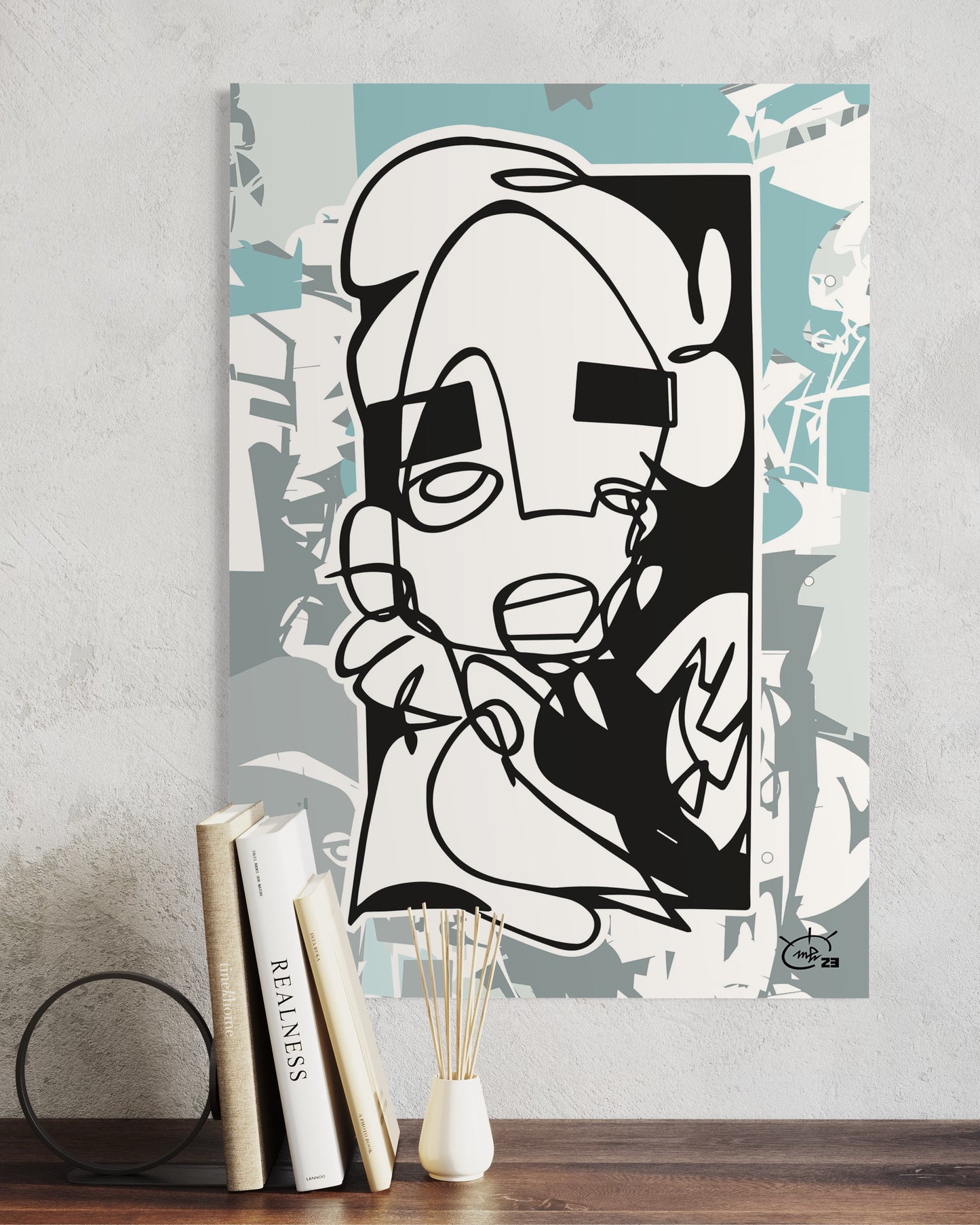 YO | One line canvas art print