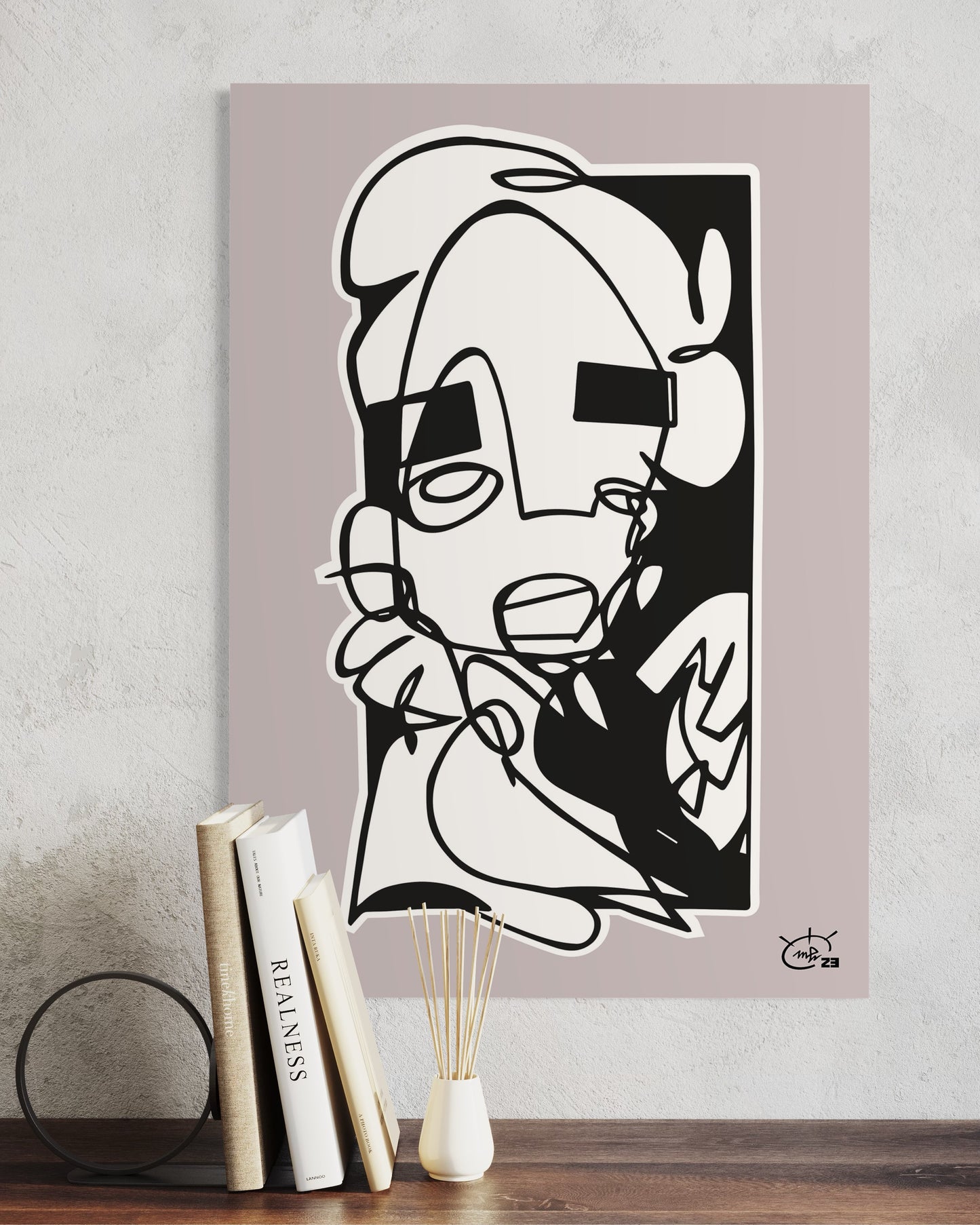 YO | One line canvas art print