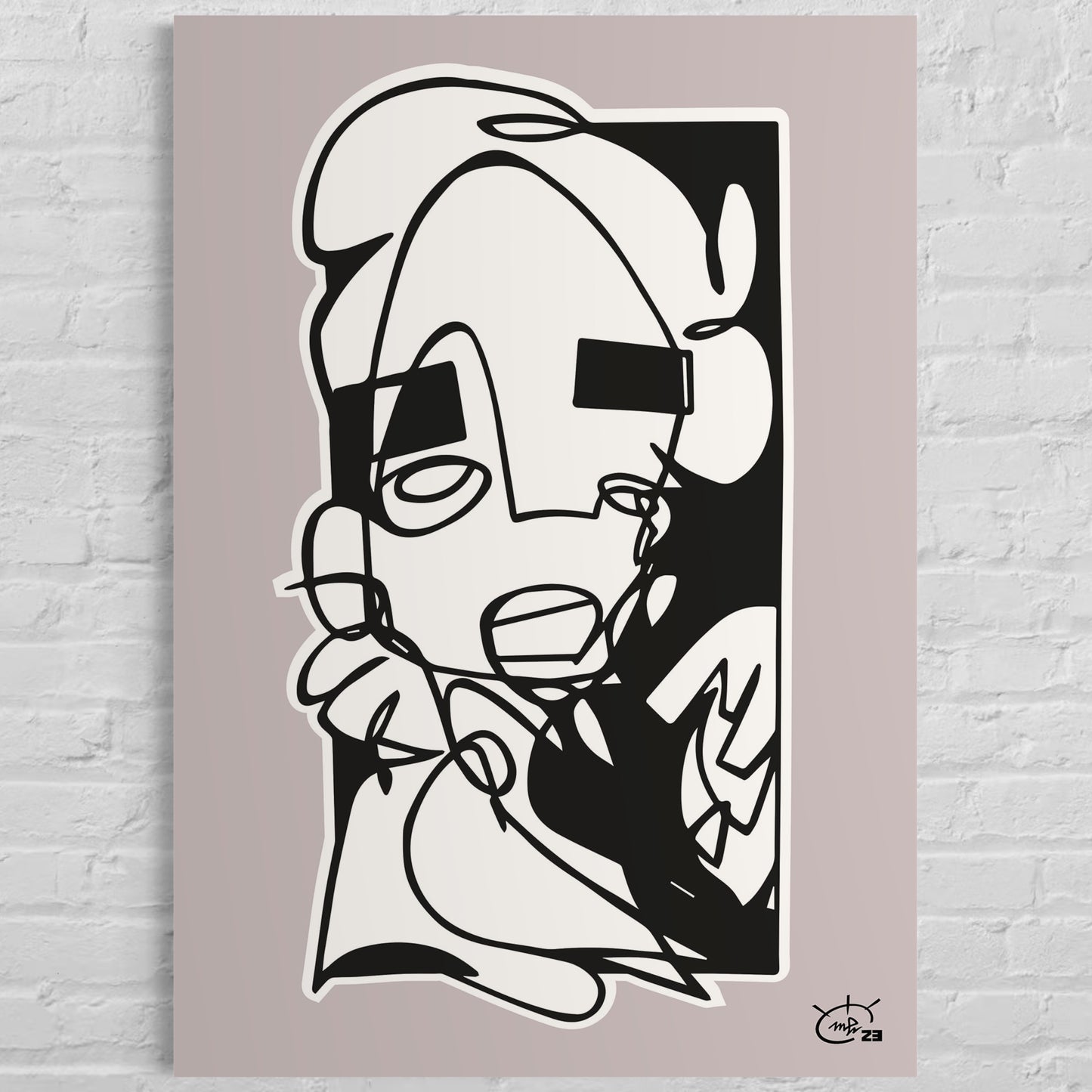 YO | One line canvas art print