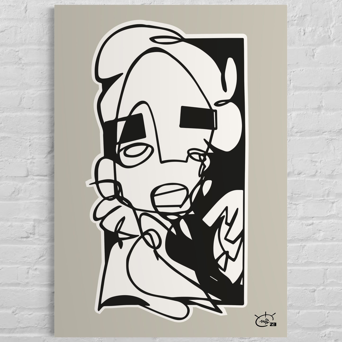 YO | One line canvas art print
