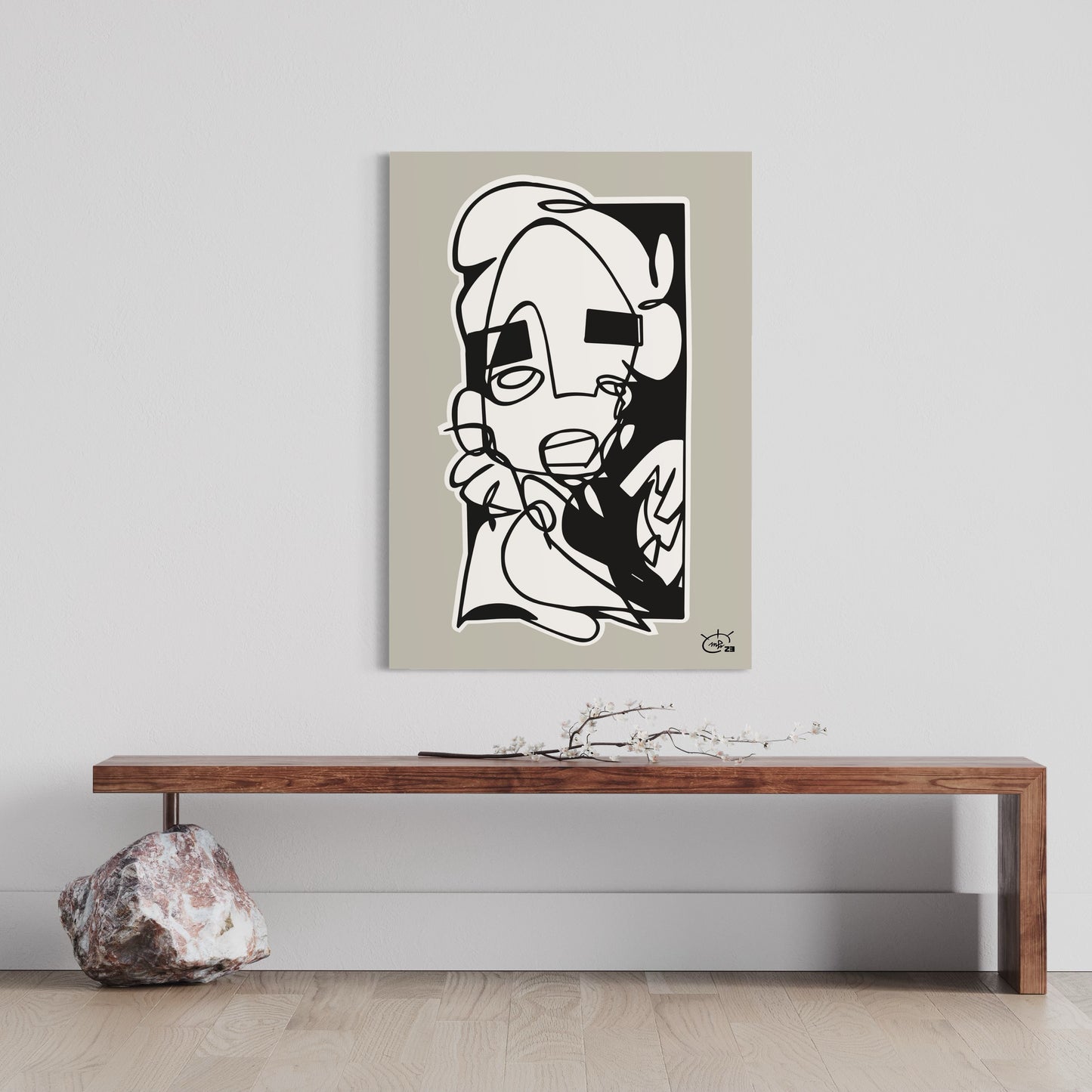 YO | One line canvas art print
