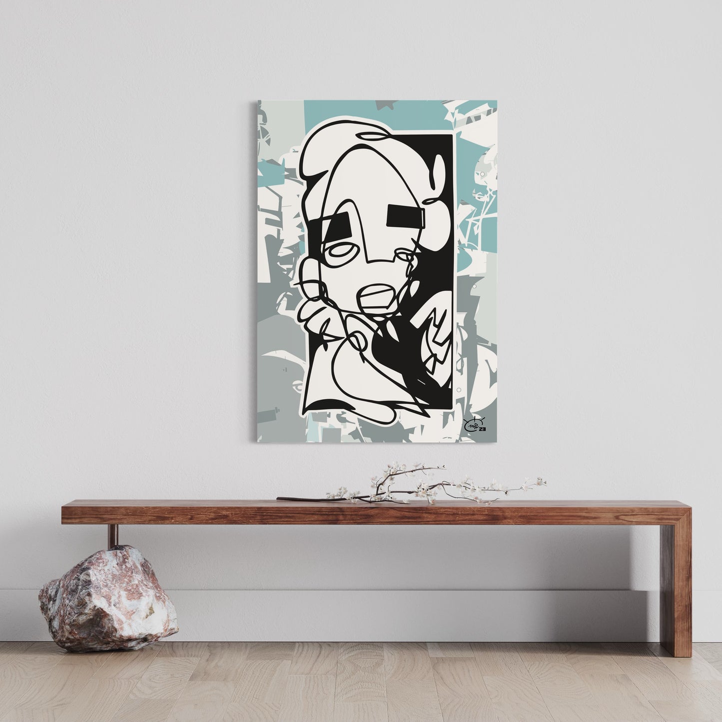 YO | One line canvas art print