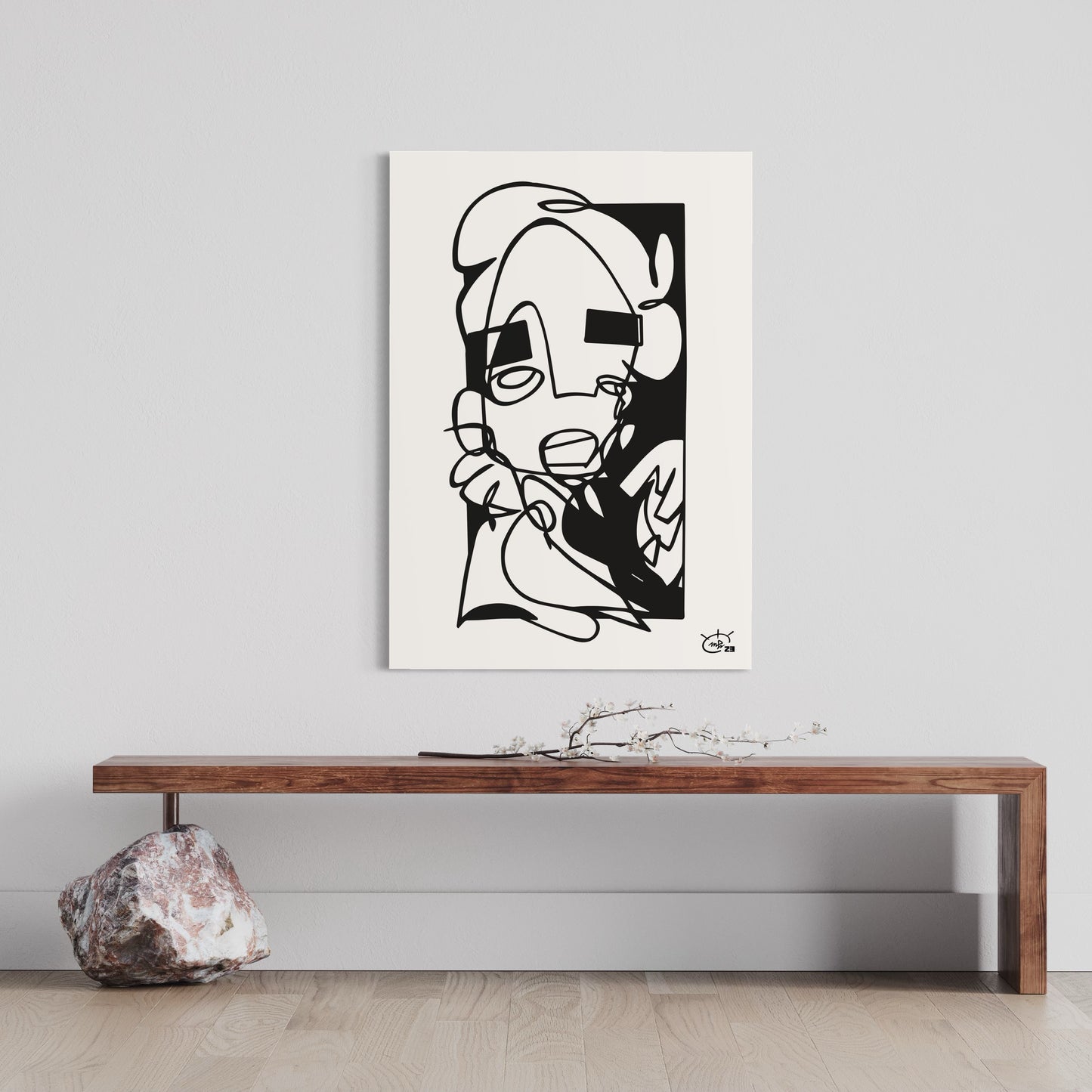 YO | One line canvas art print